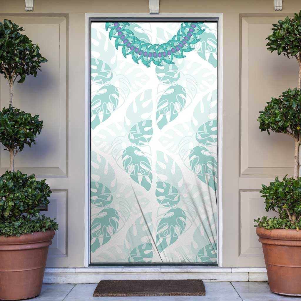 Jade Vine Lei Hawaii Door Cover Aloha Seamless Tropical Leaves LT14 White - Polynesian Pride