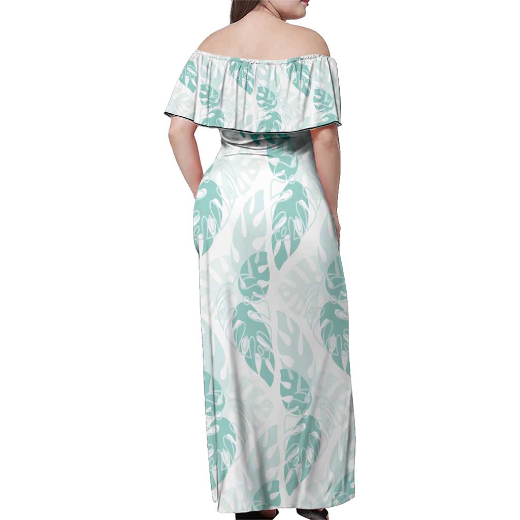 Jade Vine Lei Hawaii Family Matching Off Shoulder Maxi Dress and Hawaiian Shirt Aloha Seamless Tropical Leaves LT14 - Polynesian Pride