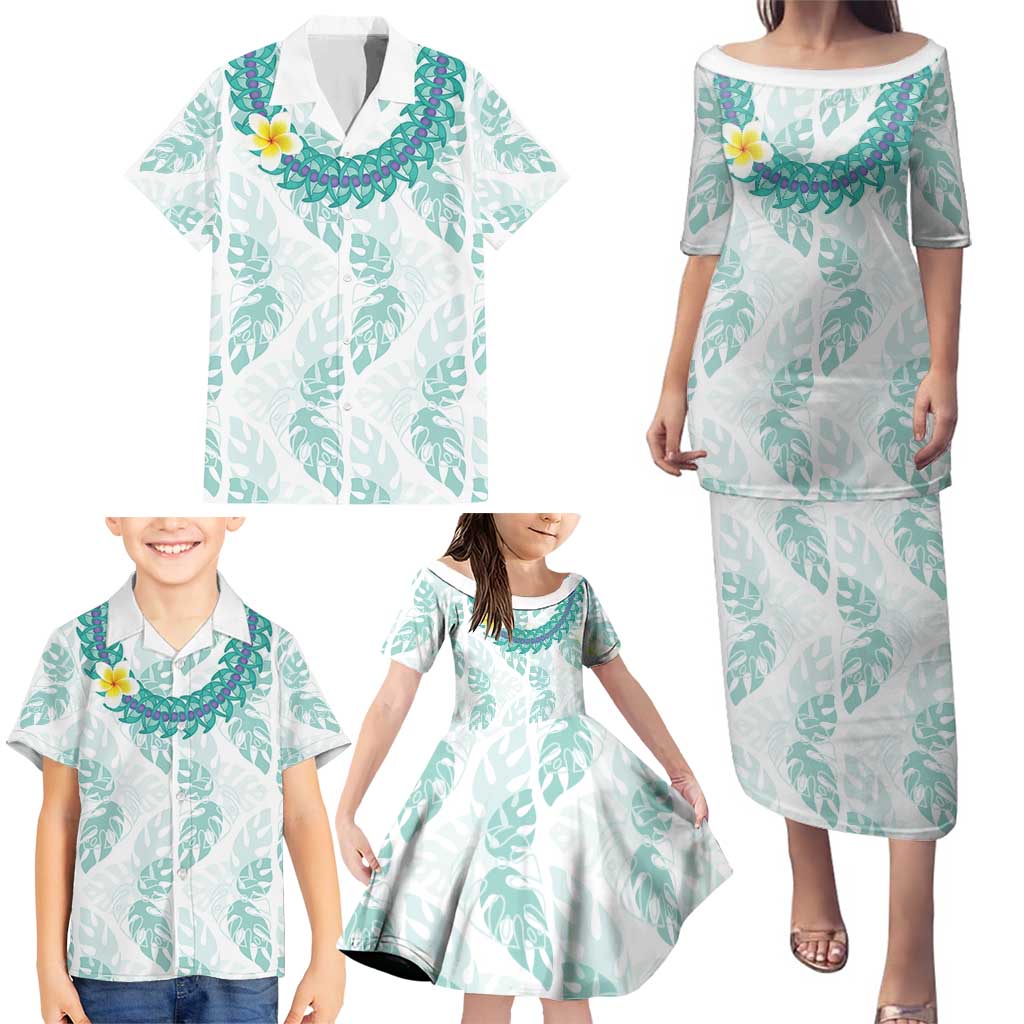 Jade Vine Lei Hawaii Family Matching Puletasi and Hawaiian Shirt Aloha Seamless Tropical Leaves LT14 - Polynesian Pride