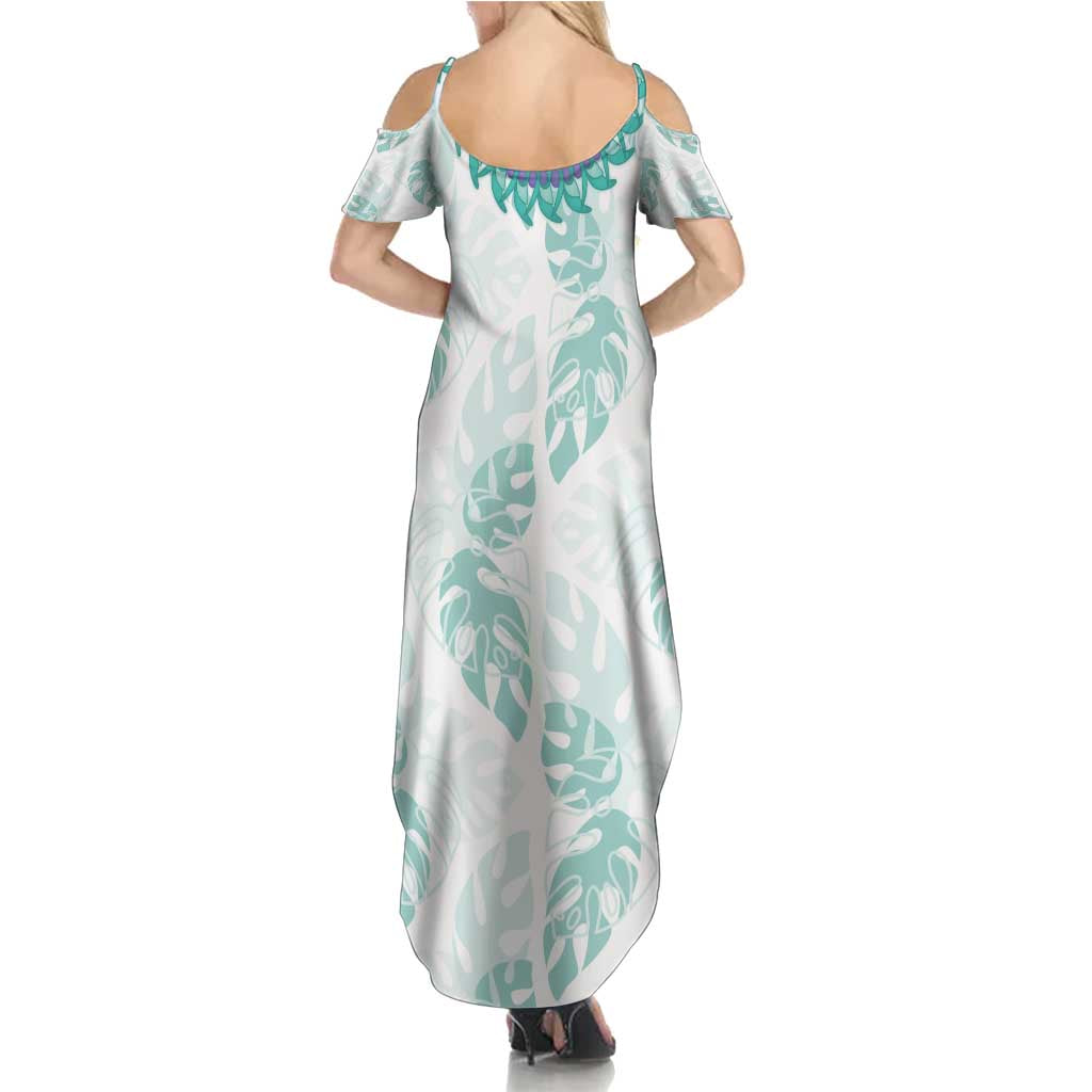 Jade Vine Lei Hawaii Family Matching Summer Maxi Dress and Hawaiian Shirt Aloha Seamless Tropical Leaves LT14 - Polynesian Pride