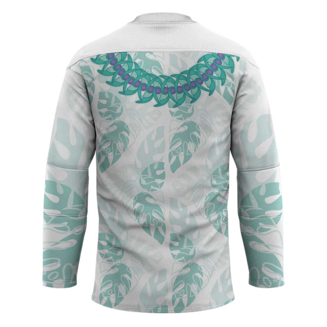 Jade Vine Lei Hawaii Hockey Jersey Aloha Seamless Tropical Leaves - Polynesian Pride