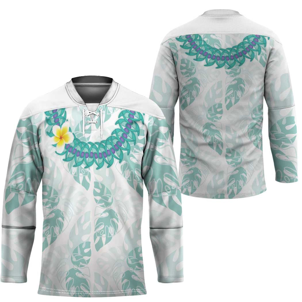 Jade Vine Lei Hawaii Hockey Jersey Aloha Seamless Tropical Leaves - Polynesian Pride
