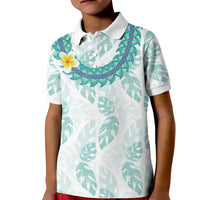 Jade Vine Lei Hawaii Kid Polo Shirt Aloha Seamless Tropical Leaves LT14 Kid White - Polynesian Pride
