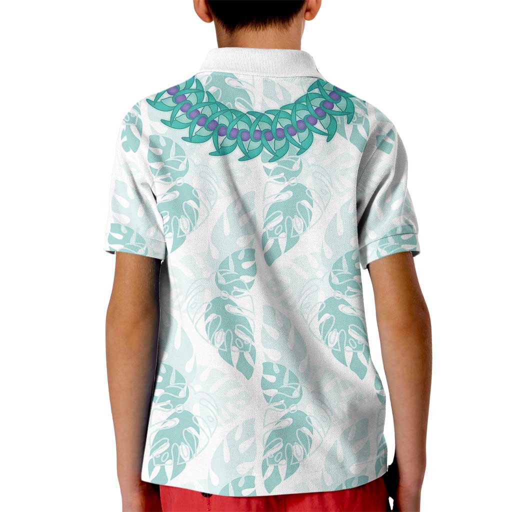 Jade Vine Lei Hawaii Kid Polo Shirt Aloha Seamless Tropical Leaves LT14 - Polynesian Pride
