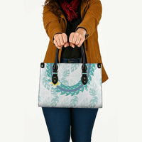 Jade Vine Lei Hawaii Leather Bag Aloha Seamless Tropical Leaves - Polynesian Pride