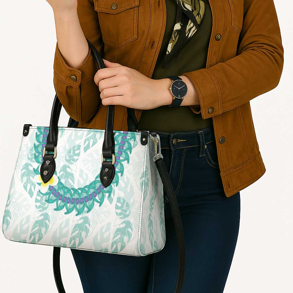 Jade Vine Lei Hawaii Leather Bag Aloha Seamless Tropical Leaves - Polynesian Pride