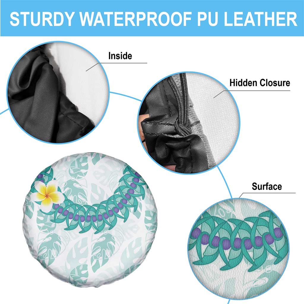 Jade Vine Lei Hawaii Spare Tire Cover Aloha Seamless Tropical Leaves - Polynesian Pride
