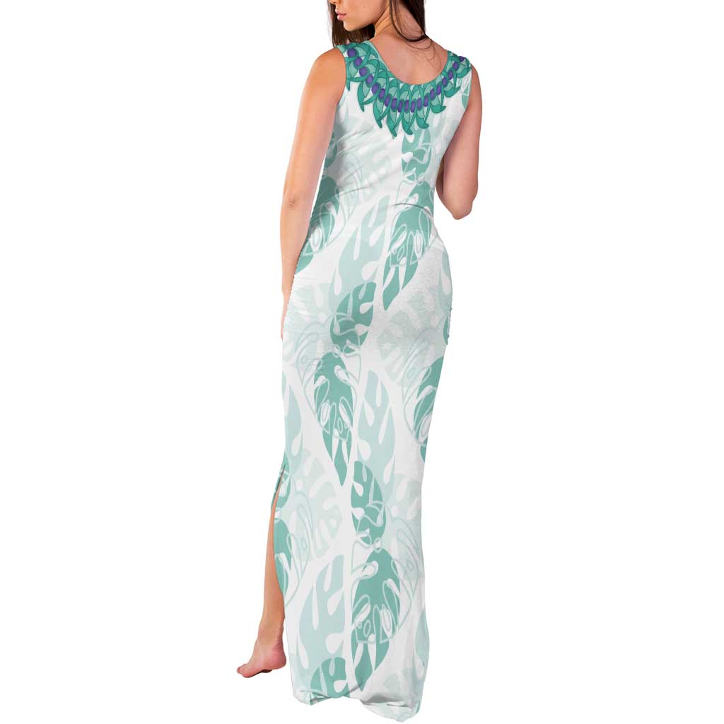 Jade Vine Lei Hawaii Tank Maxi Dress Aloha Seamless Tropical Leaves LT14 - Polynesian Pride