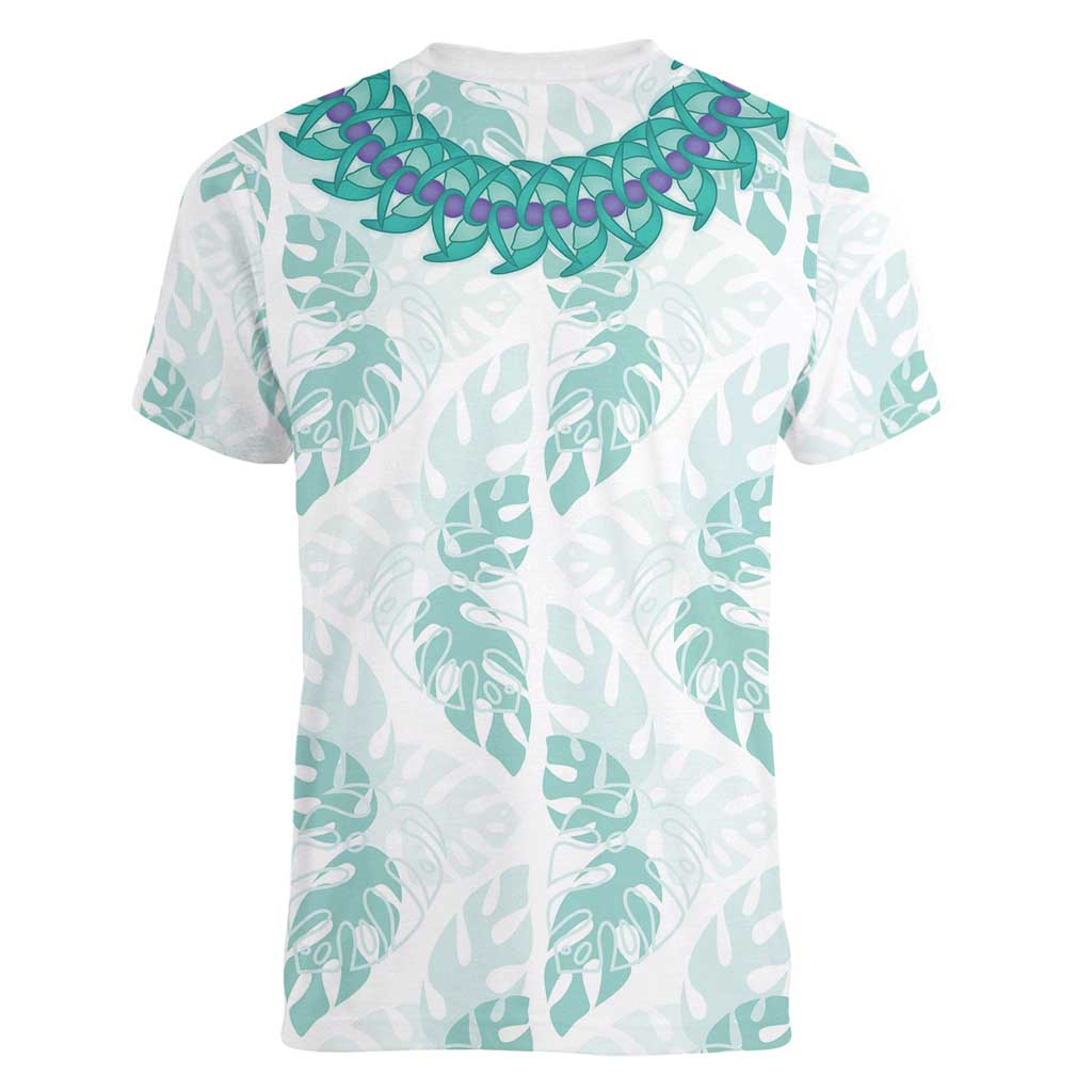 Jade Vine Lei Hawaii Women V-Neck T-Shirt Aloha Seamless Tropical Leaves LT14 - Polynesian Pride
