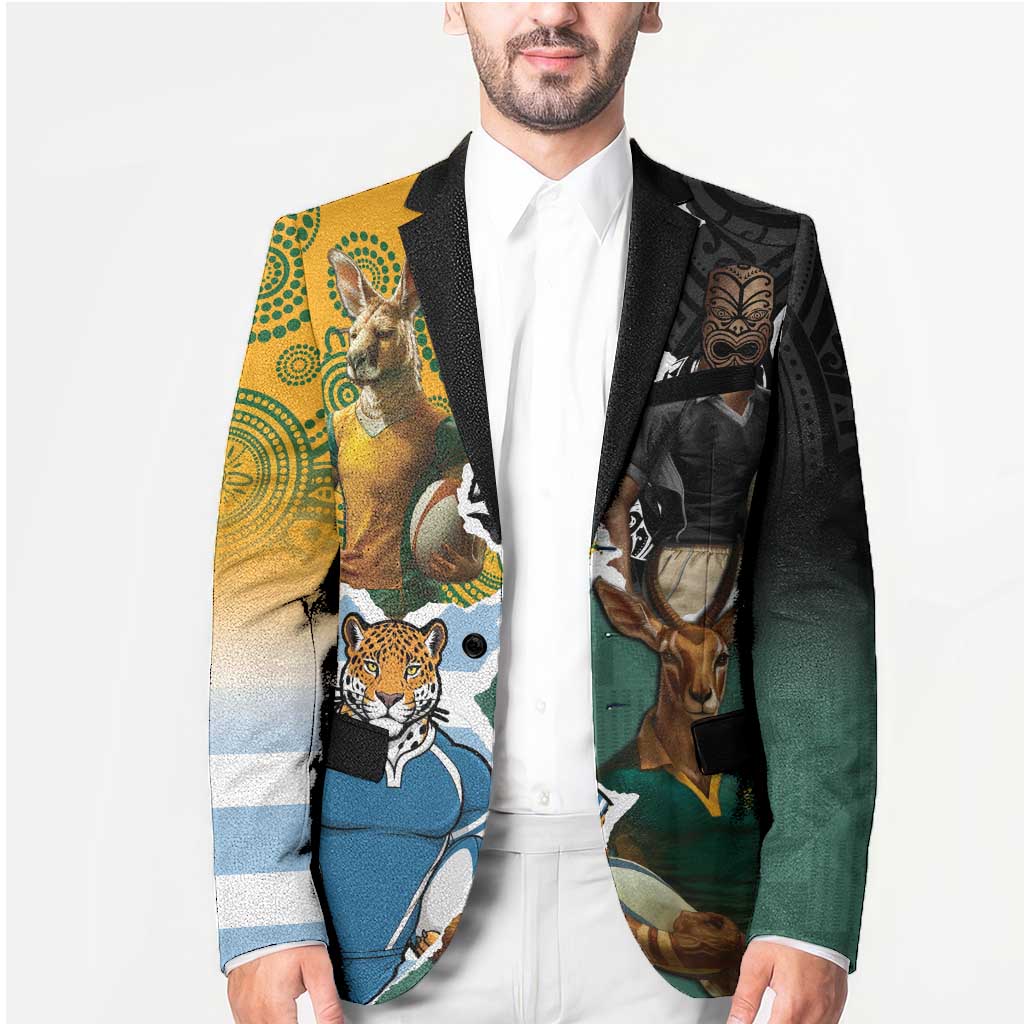 Personalised Rugby 2025 Championship Blazer Southern Hemisphere Countries Mascots - Polynesian Pride