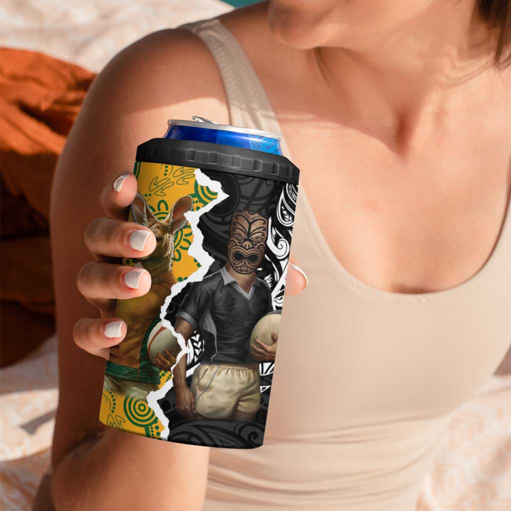 Rugby 2025 Championship 4 in 1 Can Cooler Tumbler Southern Hemisphere Countries Mascots - Polynesian Pride