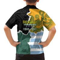 Personalised Rugby 2025 Championship Family Matching Off Shoulder Maxi Dress and Hawaiian Shirt Southern Hemisphere Countries Mascots LT14 - Polynesian Pride