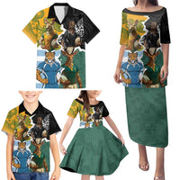 Personalised Rugby 2025 Championship Family Matching Puletasi and Hawaiian Shirt Southern Hemisphere Countries Mascots LT14 - Polynesian Pride