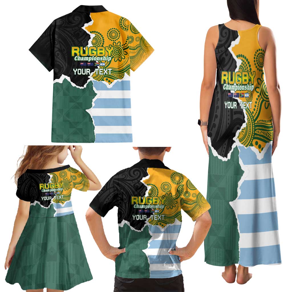 Personalised Rugby 2025 Championship Family Matching Tank Maxi Dress and Hawaiian Shirt Southern Hemisphere Countries Mascots LT14 - Polynesian Pride