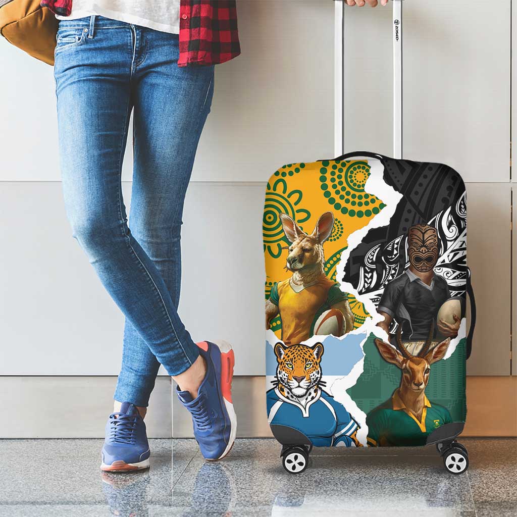 Rugby 2025 Championship Luggage Cover Southern Hemisphere Countries Mascots LT14 - Polynesian Pride