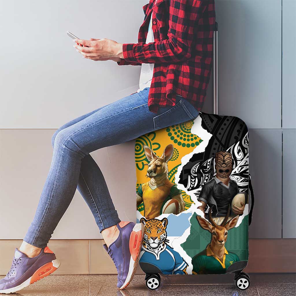 Rugby 2025 Championship Luggage Cover Southern Hemisphere Countries Mascots LT14 - Polynesian Pride