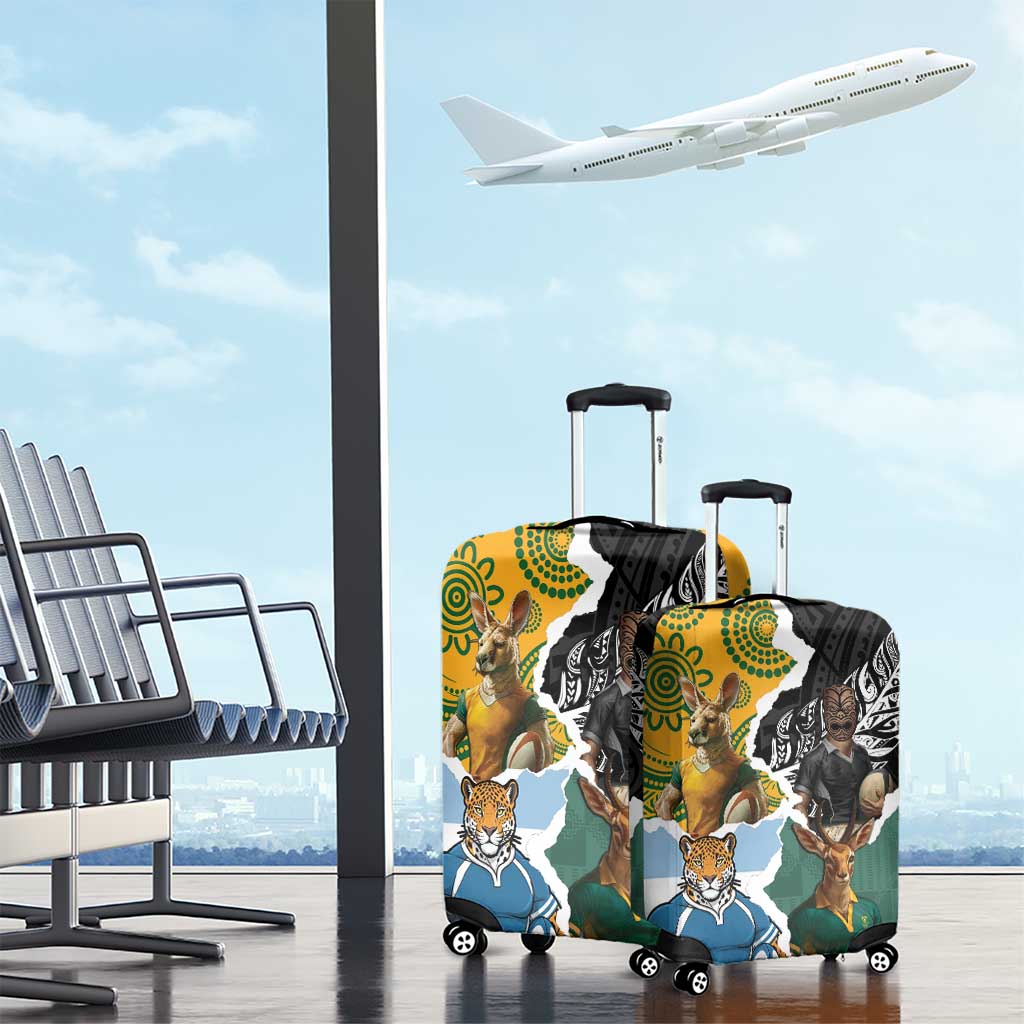 Rugby 2025 Championship Luggage Cover Southern Hemisphere Countries Mascots LT14 - Polynesian Pride