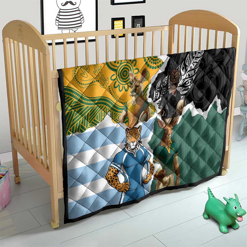 Rugby 2025 Championship Quilt Southern Hemisphere Countries Mascots - Polynesian Pride