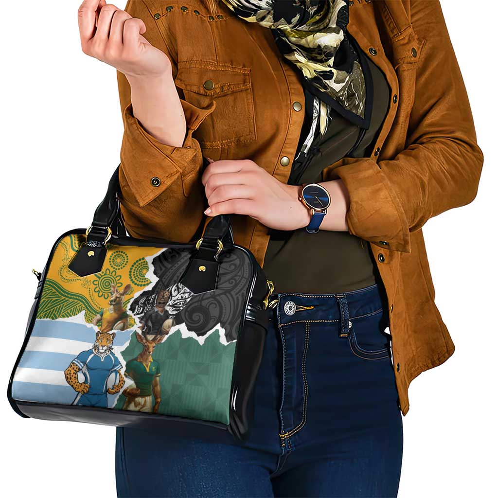 Rugby 2025 Championship Shoulder Handbag Southern Hemisphere Countries Mascots - Polynesian Pride