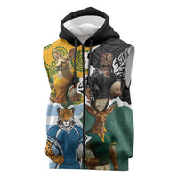 Personalised Rugby 2025 Championship Sleeveless Zip Hoodie Southern Hemisphere Countries Mascots - Polynesian Pride