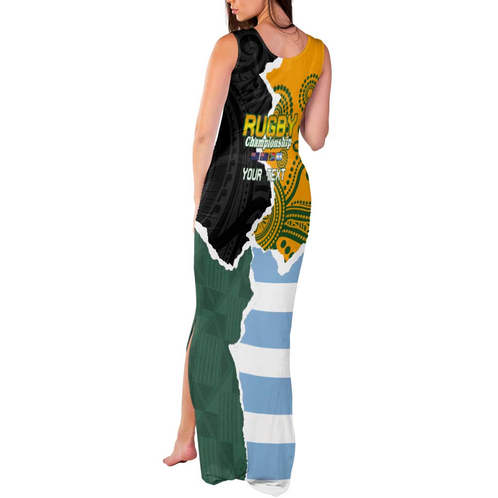 Personalised Rugby 2025 Championship Tank Maxi Dress Southern Hemisphere Countries Mascots - Polynesian Pride