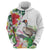 Aloha Hawaii Nene Goose Zip Hoodie Tropical Flowers Watercolor Stylized - Polynesian Pride
