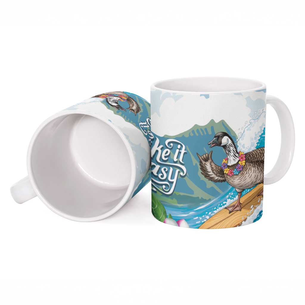 Aloha Hawaii Shaka Nene Goose Ceramic Mug Surfing Take It Easy - Polynesian Pride