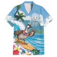 Aloha Hawaii Shaka Nene Goose Family Matching Long Sleeve Bodycon Dress and Hawaiian Shirt Surfing Take It Easy LT14 Dad's Shirt - Short Sleeve Blue - Polynesian Pride