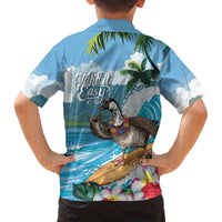 Aloha Hawaii Shaka Nene Goose Family Matching Off The Shoulder Long Sleeve Dress and Hawaiian Shirt Surfing Take It Easy LT14 - Polynesian Pride