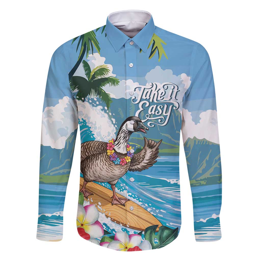 Aloha Hawaii Shaka Nene Goose Family Matching Off Shoulder Maxi Dress and Hawaiian Shirt Surfing Take It Easy - Polynesian Pride