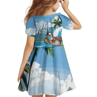 Aloha Hawaii Shaka Nene Goose Family Matching Short Sleeve Bodycon Dress and Hawaiian Shirt Surfing Take It Easy LT14 - Polynesian Pride