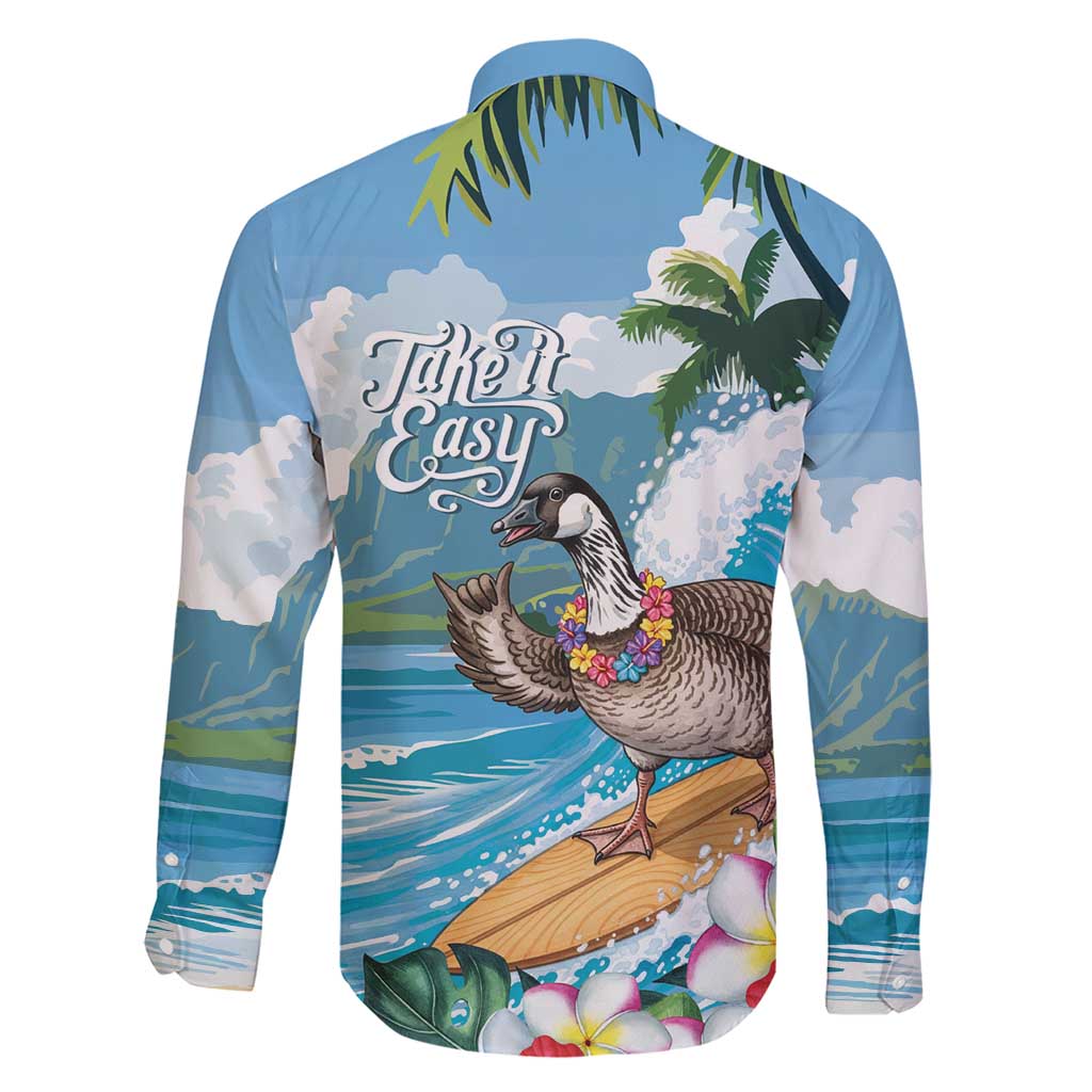Aloha Hawaii Shaka Nene Goose Family Matching Short Sleeve Bodycon Dress and Hawaiian Shirt Surfing Take It Easy LT14 - Polynesian Pride