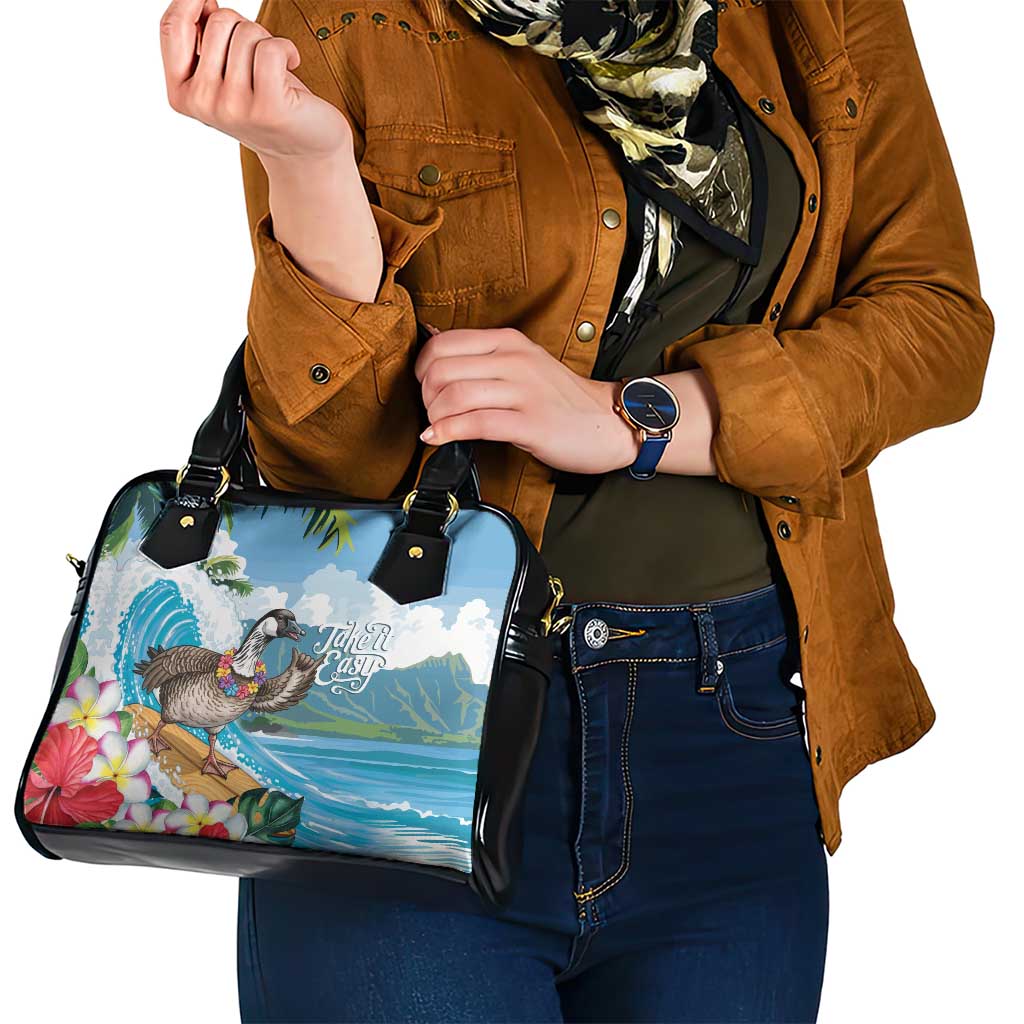 Aloha Hawaii Shaka Nene Goose Shoulder Handbag Surfing Take It Easy - Polynesian Pride