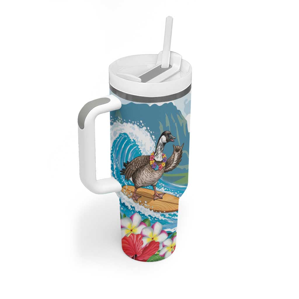 Aloha Hawaii Shaka Nene Goose Tumbler With Handle Surfing Take It Easy - Polynesian Pride