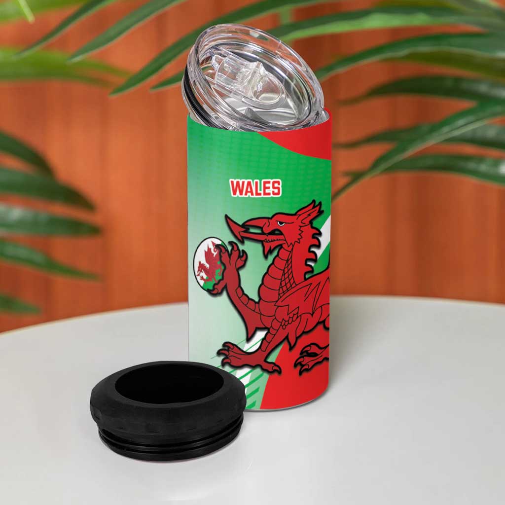 New Zealand and Wales Rugby Custom 4 in 1 Can Cooler Tumbler Aotearoa All Black Combine Welsh Dragon LT14 - Polynesian Pride