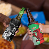 New Zealand and Wales Rugby Custom 4 in 1 Can Cooler Tumbler Aotearoa All Black Combine Welsh Dragon LT14 - Polynesian Pride