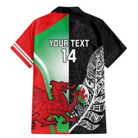 New Zealand and Wales Rugby Custom Family Matching Mermaid Dress and Hawaiian Shirt Aotearoa All Black Combine Welsh Dragon LT14 - Polynesian Pride