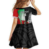 New Zealand and Wales Rugby Custom Family Matching Tank Maxi Dress and Hawaiian Shirt Aotearoa All Black Combine Welsh Dragon LT14 - Polynesian Pride