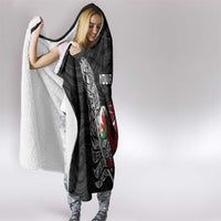 New Zealand and Wales Rugby Custom Hooded Blanket Aotearoa All Black Combine Welsh Dragon - Polynesian Pride
