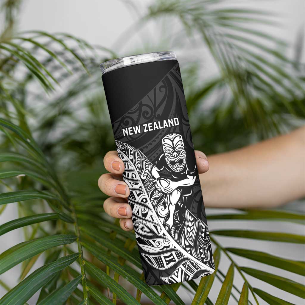 New Zealand and Wales Rugby Custom Skinny Tumbler Aotearoa All Black Combine Welsh Dragon LT14 - Polynesian Pride