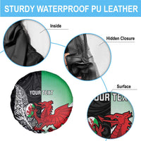 New Zealand and Wales Rugby Custom Spare Tire Cover Aotearoa All Black Combine Welsh Dragon - Polynesian Pride