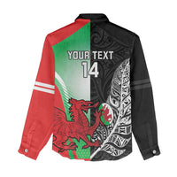 New Zealand and Wales Rugby Custom Women Casual Shirt Aotearoa All Black Combine Welsh Dragon LT14 - Polynesian Pride
