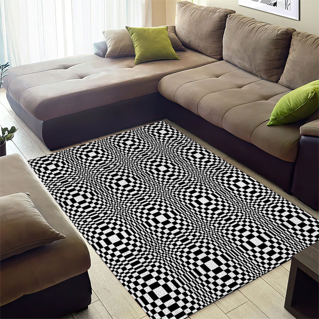 Black White Filipino Binakol Motifs Area Rug Mabuhay Philippines Festival Kusikus Pattern LT14 - Polynesian Pride