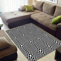 Black White Filipino Binakol Motifs Area Rug Mabuhay Philippines Festival Kusikus Pattern LT14 - Polynesian Pride