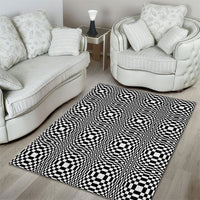 Black White Filipino Binakol Motifs Area Rug Mabuhay Philippines Festival Kusikus Pattern LT14 - Polynesian Pride