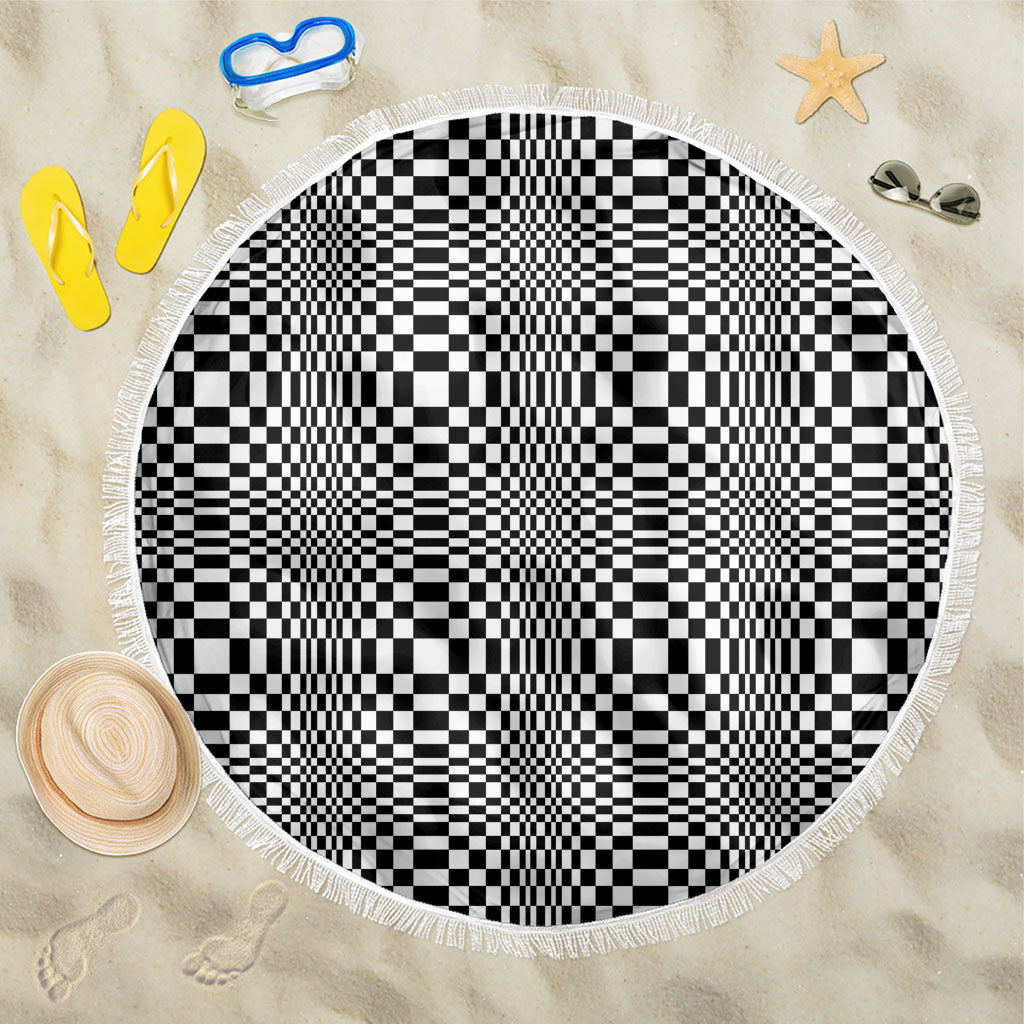 Black White Filipino Binakol Motifs Beach Blanket Mabuhay Philippines Festival Kusikus Pattern LT14 One Size 150cm Black - Polynesian Pride