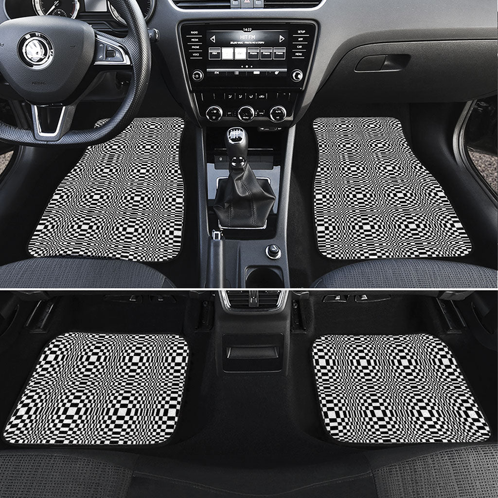 Black White Filipino Binakol Motifs Car Mats Mabuhay Philippines Festival Kusikus Pattern LT14 Set 4pcs Black - Polynesian Pride
