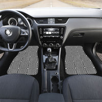 Black White Filipino Binakol Motifs Car Mats Mabuhay Philippines Festival Kusikus Pattern LT14 Set 2pcs - Front Black - Polynesian Pride
