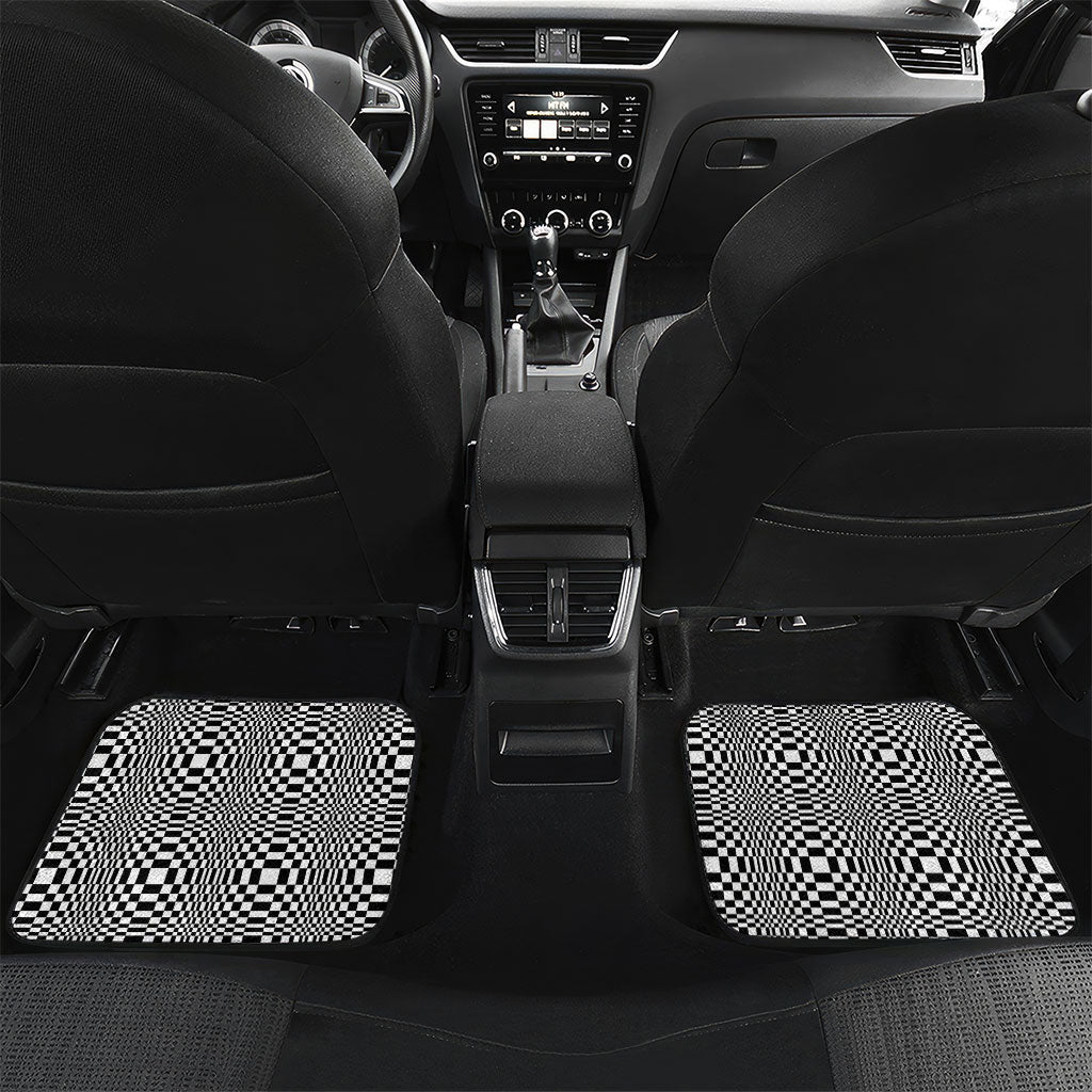 Black White Filipino Binakol Motifs Car Mats Mabuhay Philippines Festival Kusikus Pattern LT14 Set 2pcs - Back Black - Polynesian Pride