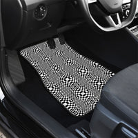 Black White Filipino Binakol Motifs Car Mats Mabuhay Philippines Festival Kusikus Pattern LT14 - Polynesian Pride